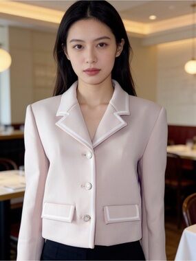 ADEAM Intermix "Artisan" beige single breasted suit career blazer jacket 4